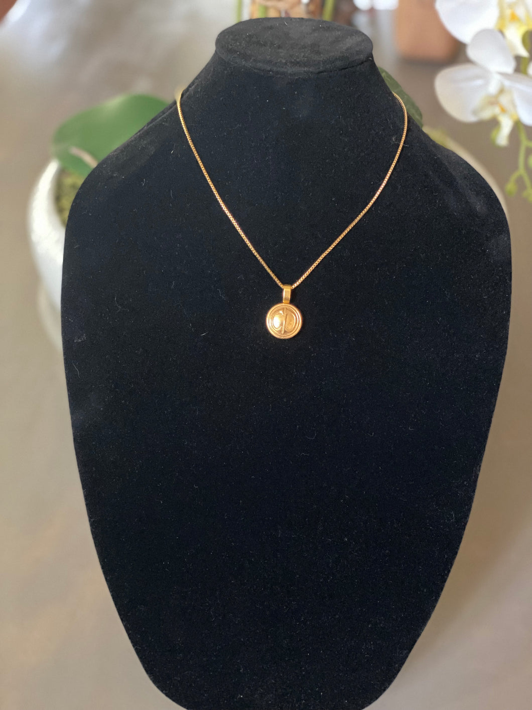 Pendant Necklace with Gold Tone Chain