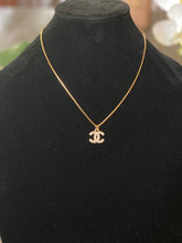 Load image into Gallery viewer, CC Pendant Necklace with Gold Tone Chain
