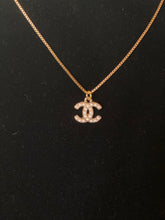 Load image into Gallery viewer, CC Pendant Necklace with Gold Tone Chain
